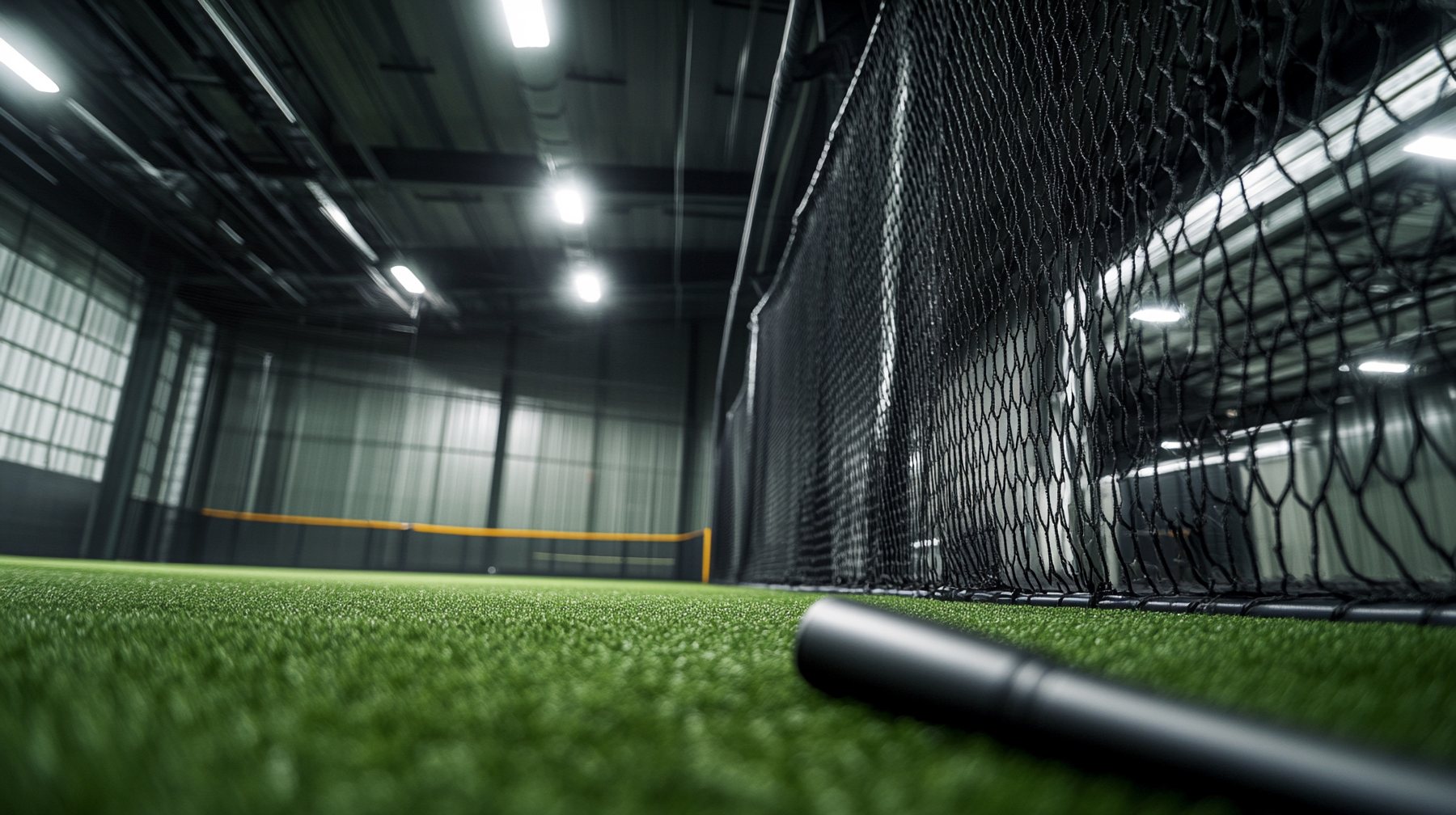 Batting cages and turf inside the CrossFit Saol facility